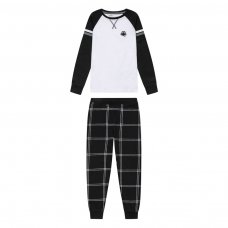KB PYJ 50T: 2Pc Black & White Pyjama Set (8-14 Years)